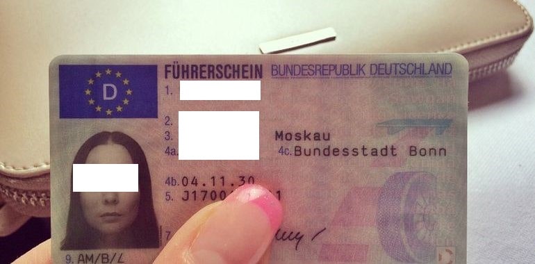 Beispiel eines bei uns gekauften Führerscheins